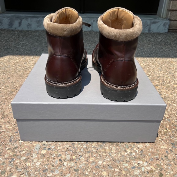 MR P. Jacques Suede-Trimmed Glossed-Leather Boots UK 12 - Picture 3 of 11